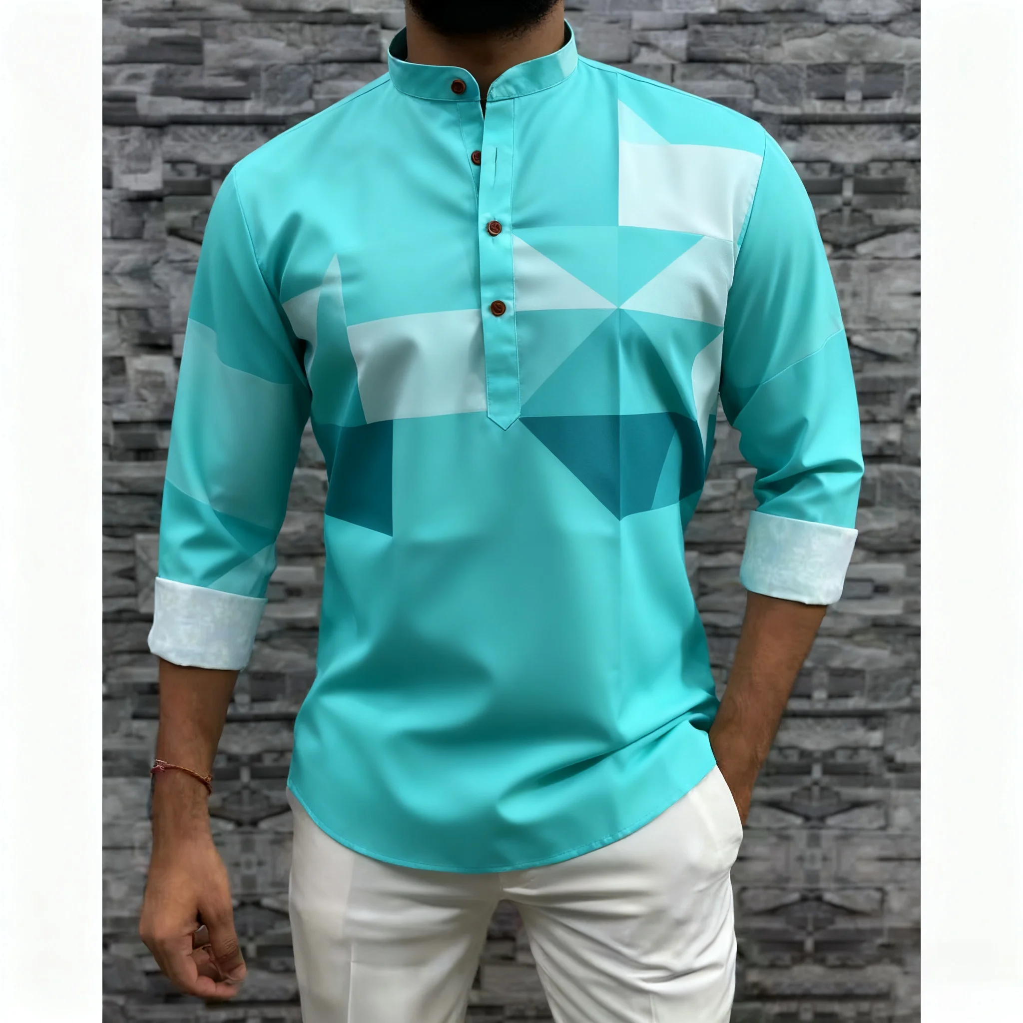 قميص إسلامي للعيد مطرز بخطوط مرقعة جوبا عبايات فضفاضة غير رسمية 2026 ملابس إسلامية للرجال