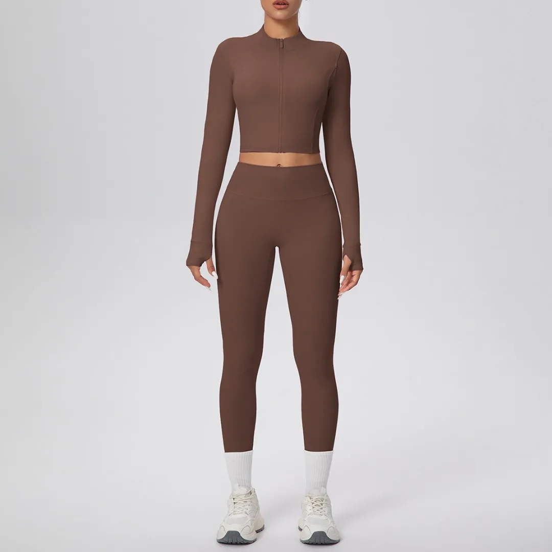 ensemble-de-yoga-pantalon-a-manches-longues-brosse-double-face-taille-haute-levage-des-hanches-serre-sensation-nue-fermeture-eclair-veste-courte-course-a-pied-fitness-ensemble-de-yoga