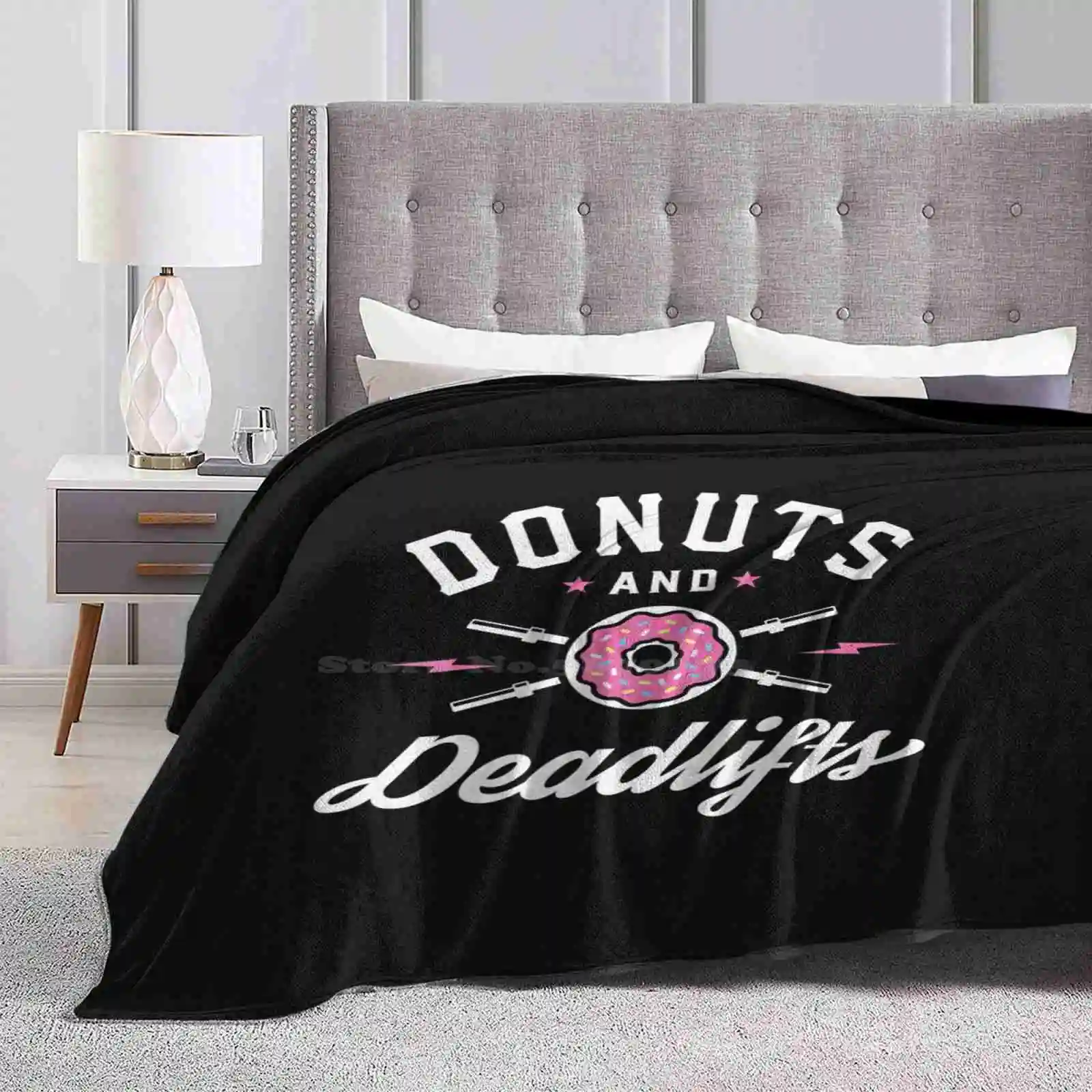 Donuts And Deadlifts Super Warm Soft Blankets Throw On Sofa/Bed/Travel Deadlifts And Donuts Donuts And Deadlifts Typography