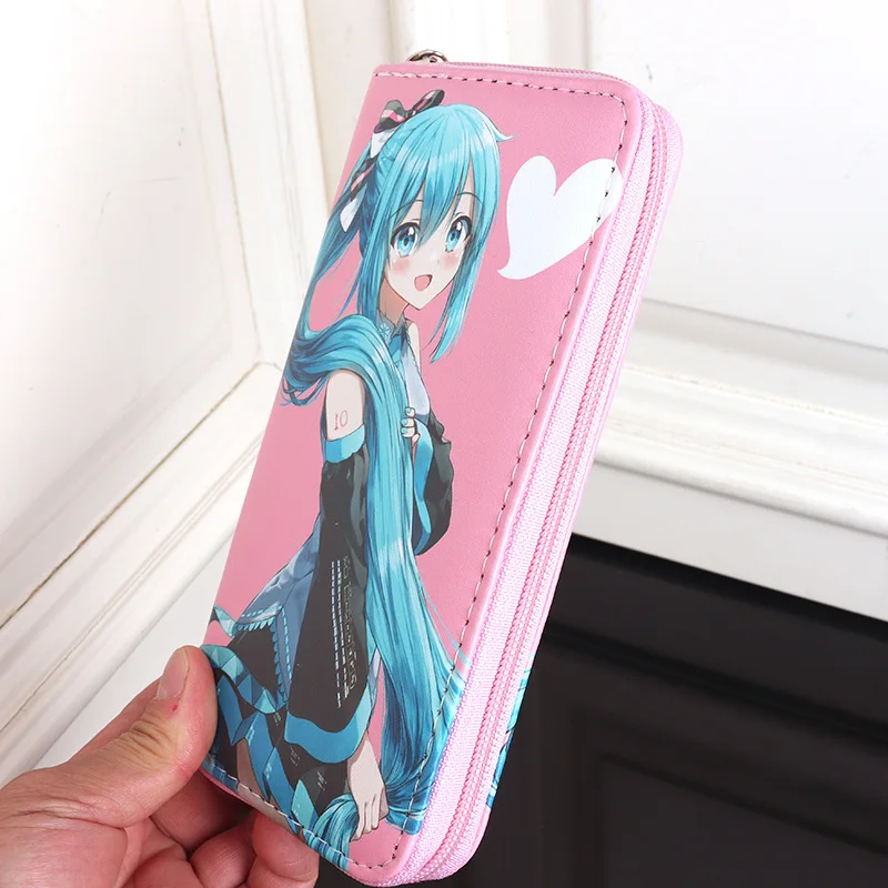 Hatsune Miku Kawaii Wallets for Woman Cute Cartoon Coin Purse Large Capacity Multi-card PU Leather Girls ID Card Long Wallets