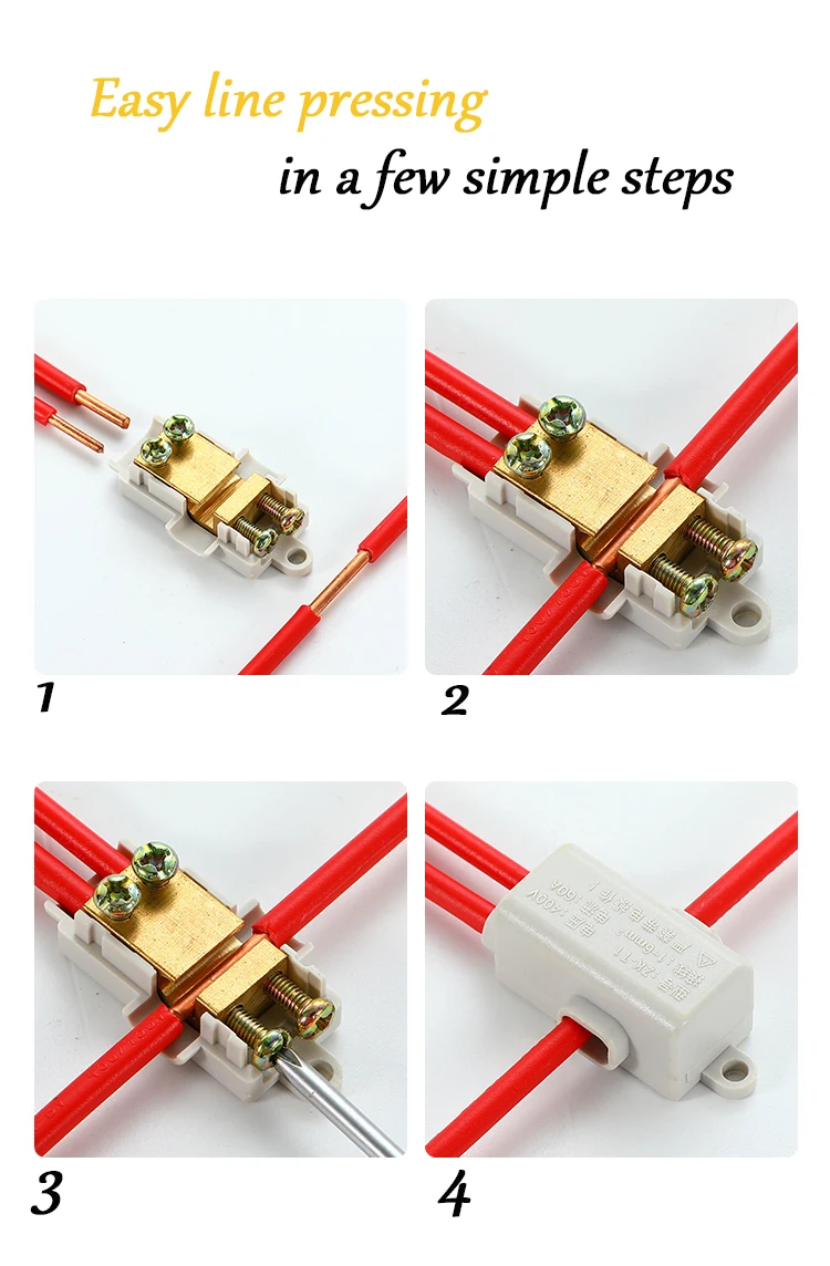 3-teiliges Hochleistungs-T-Terminal-Splitter-Steckverbinder-Set T1 T06 T16, Ein-Eingang-Zwei-Ausgang Schnellverdrahtungsgerät für 1-6-16 mm² Kabel AWG 18-10-5 – Detail 5