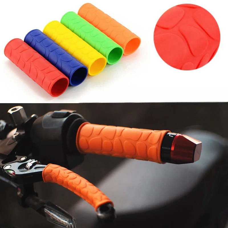 4-Piece Motorcycle Colorful Non-Slip Rubber Handlebar Covers Universal Heat Shrinkable Grip Cover Motorcycle Accessories