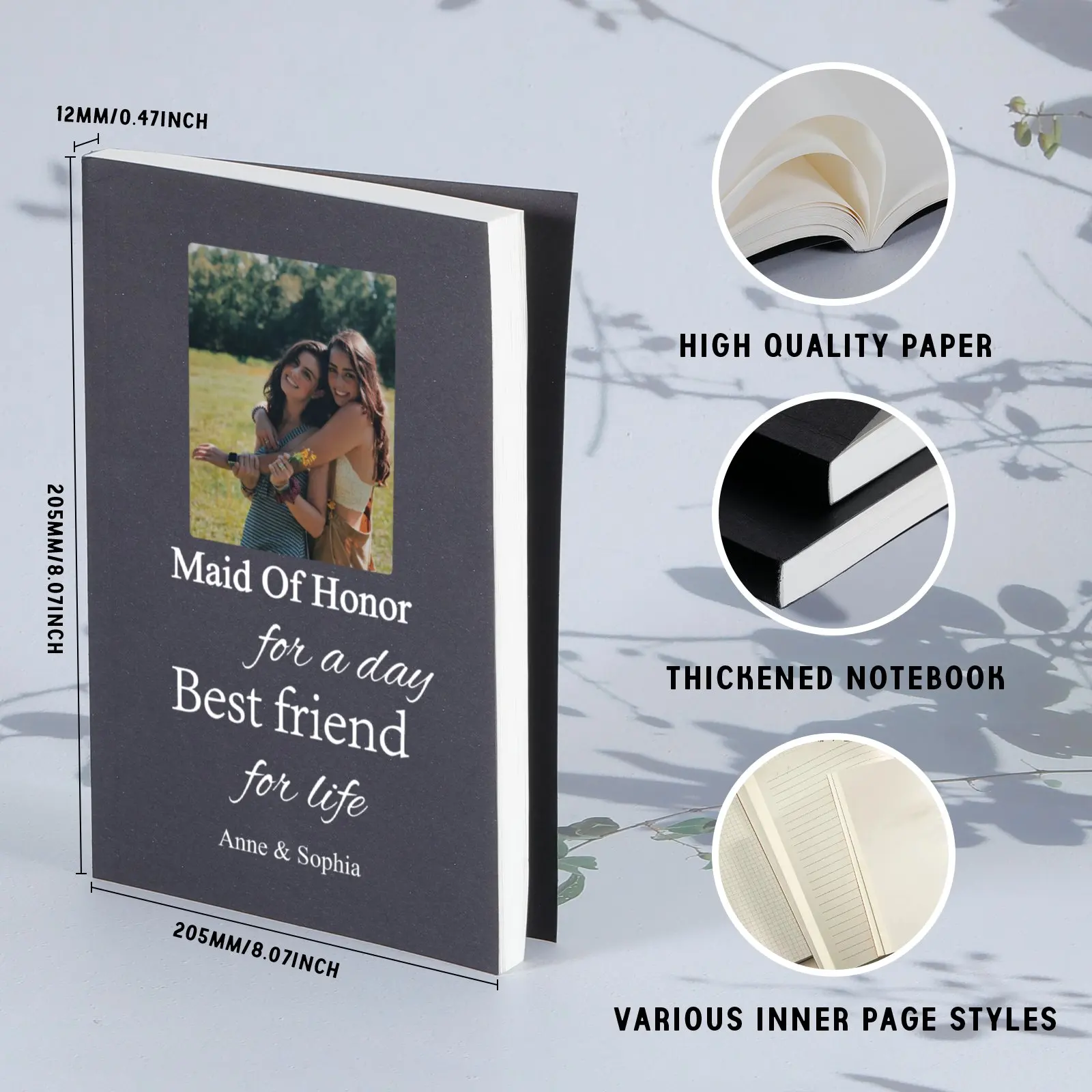 Best Friends A5 Notebook Personalized Print Custom Photo Friends Gift Picture Sisters Custom Journal Notepad Gift Dropshipping