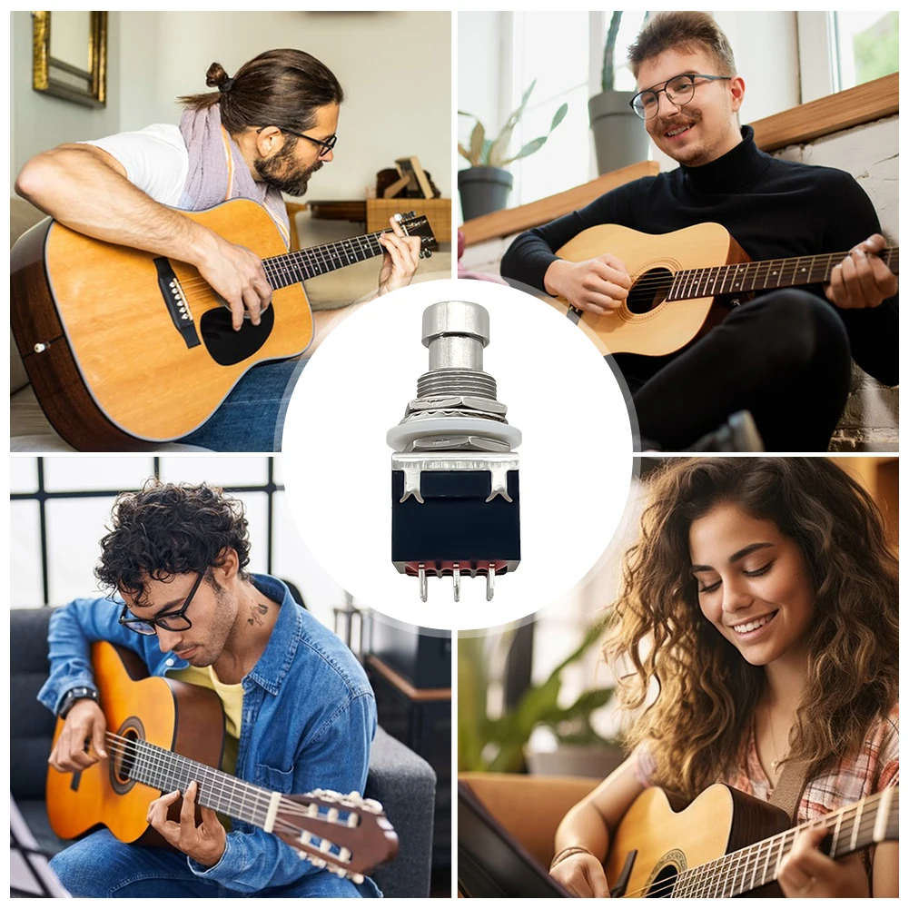 5 шт., педаль эффектов для гитары, 3PDT, ножной переключатель, 9 контактов, фиксация, кнопка, ножной переключатель, педаль эффектов для гитары, кнопочный ножной переключатель