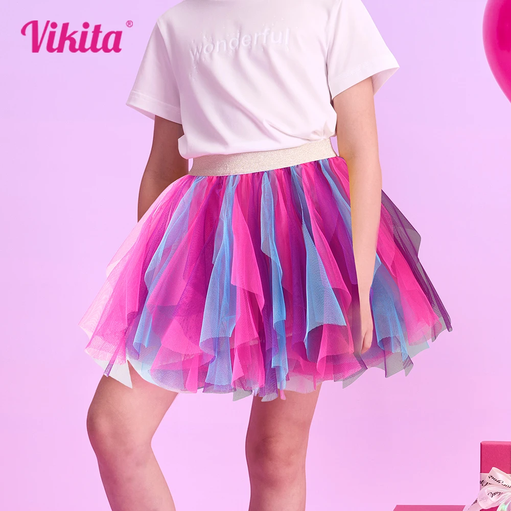 

VIKITA Girls Tutu Fluffy Skirt Toddlers Colorful Ballet Dance Tulle Mesh Skirt Kids Cake Layered Pettiskirt Skirts Kids Clothes