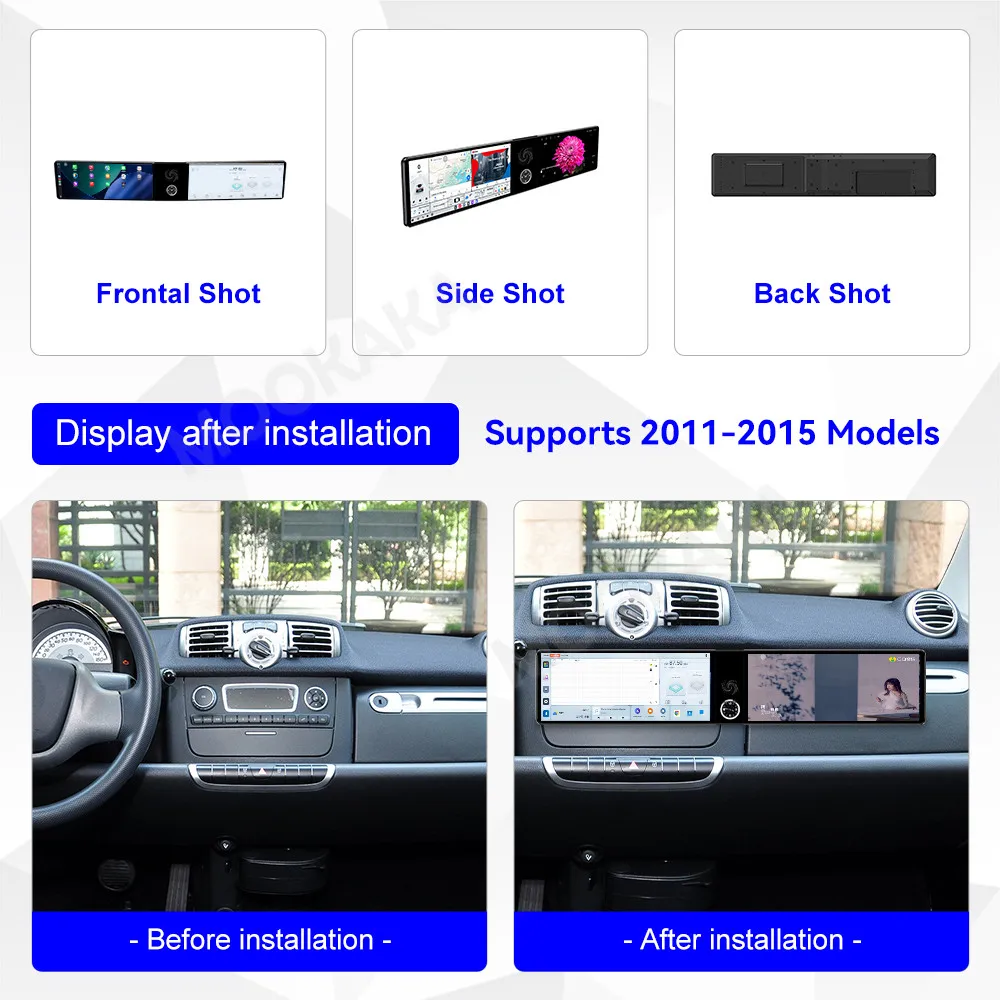 

12,3-дюймовый автомобильный радиоприемник для Mercedes-Benz Smart 2011-2015 с Android, GPS-навигацией, мультимедиа, видео и стереосистемой