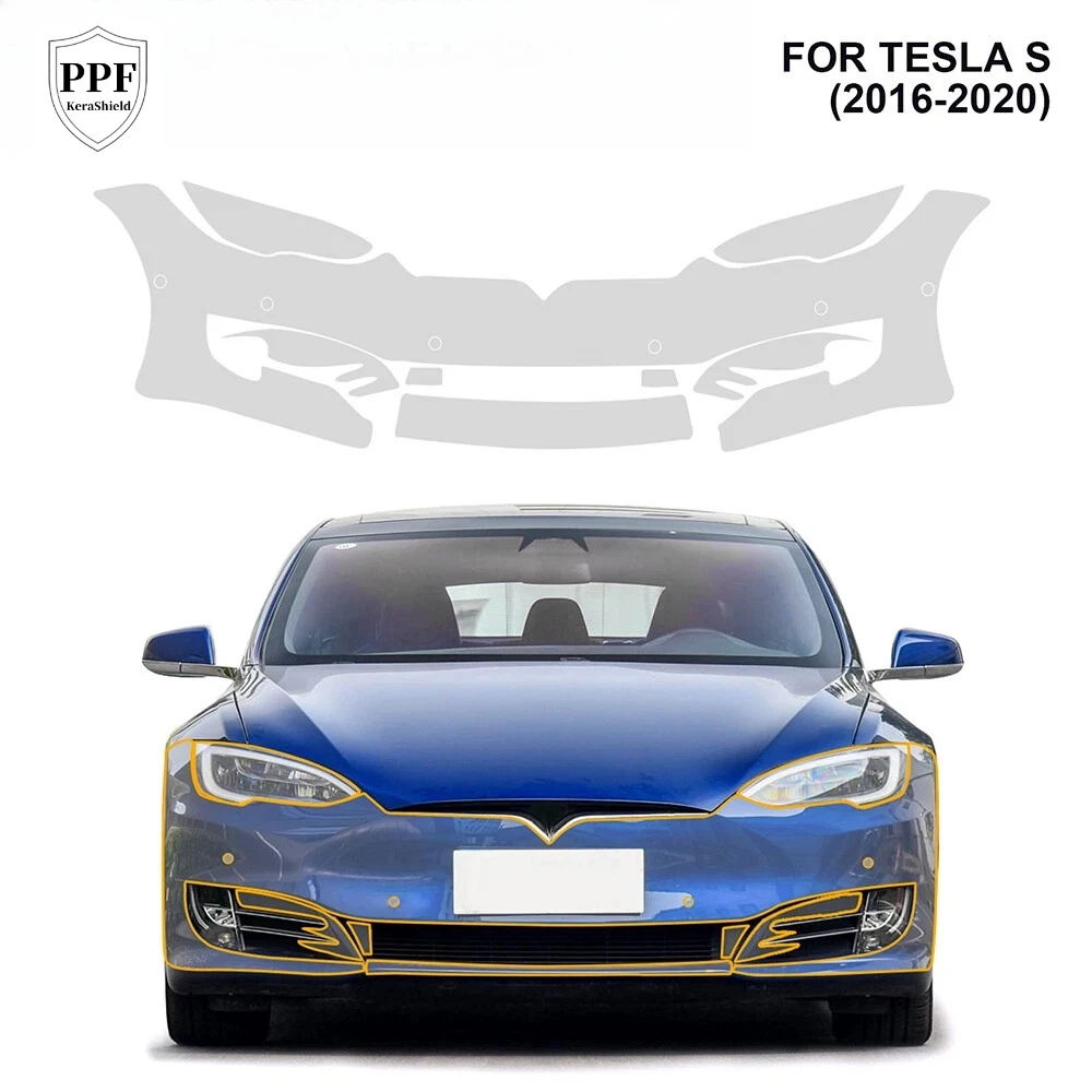 

For Tesla Model S 2016-2020 Car TPU Paint Protection Film Pre-cut Clear PPF Anti-Scratch Kit Invisible Repairable Self-adhesive