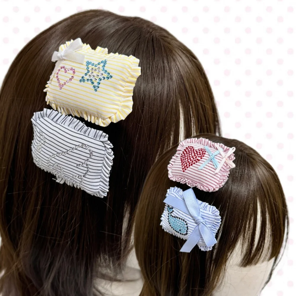 

Оригинальные заколки для волос с милым узором, ручной работы, в винтажном стиле, для молодых девушек, в стиле Showa Y2K, милые аксессуары для сумок, украшения, подарки.