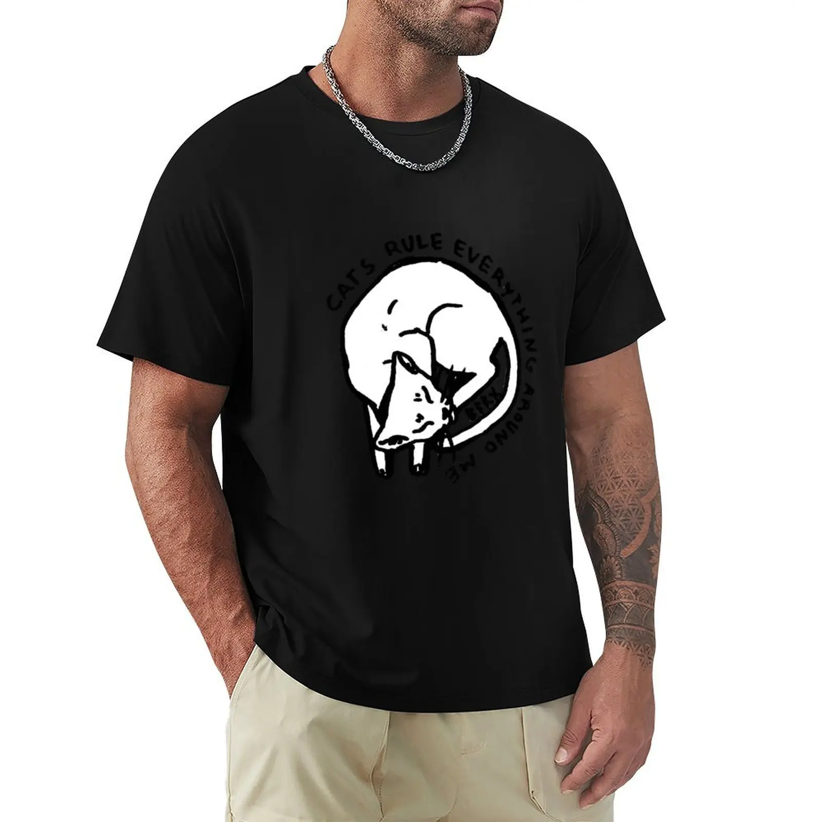 

cats rule everything around me T-Shirt Relaxed Fit Casual Short Sleeve Top