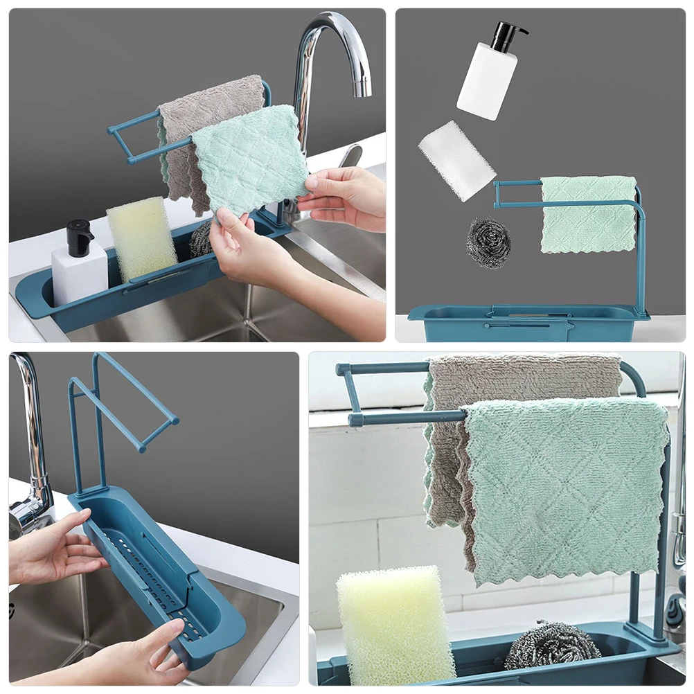 

Plastic Sink Drain Rack Telescopic Shelf ganizer Holder Retractable Tray Anti Rust Kitchen Utensil Storage Modern Design