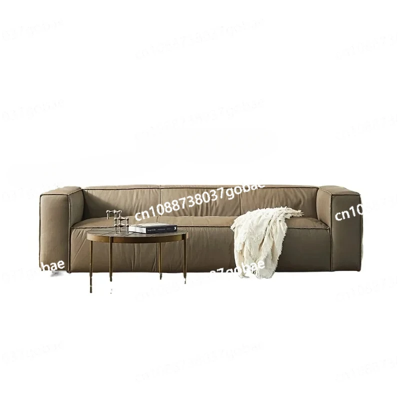 three-person sofa living room minimalist first-layer cowhide four-person expression sofa