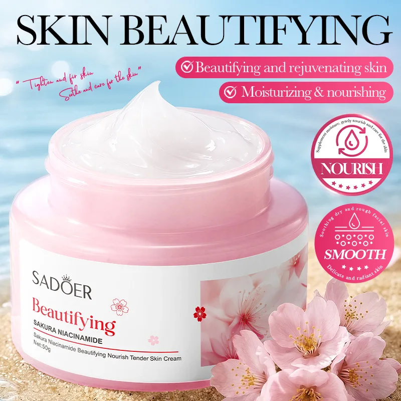 

Крем для лица SADOER Sakura Niacinamide 50г: увлажняющий, осветляющий, питательный уход за кожей