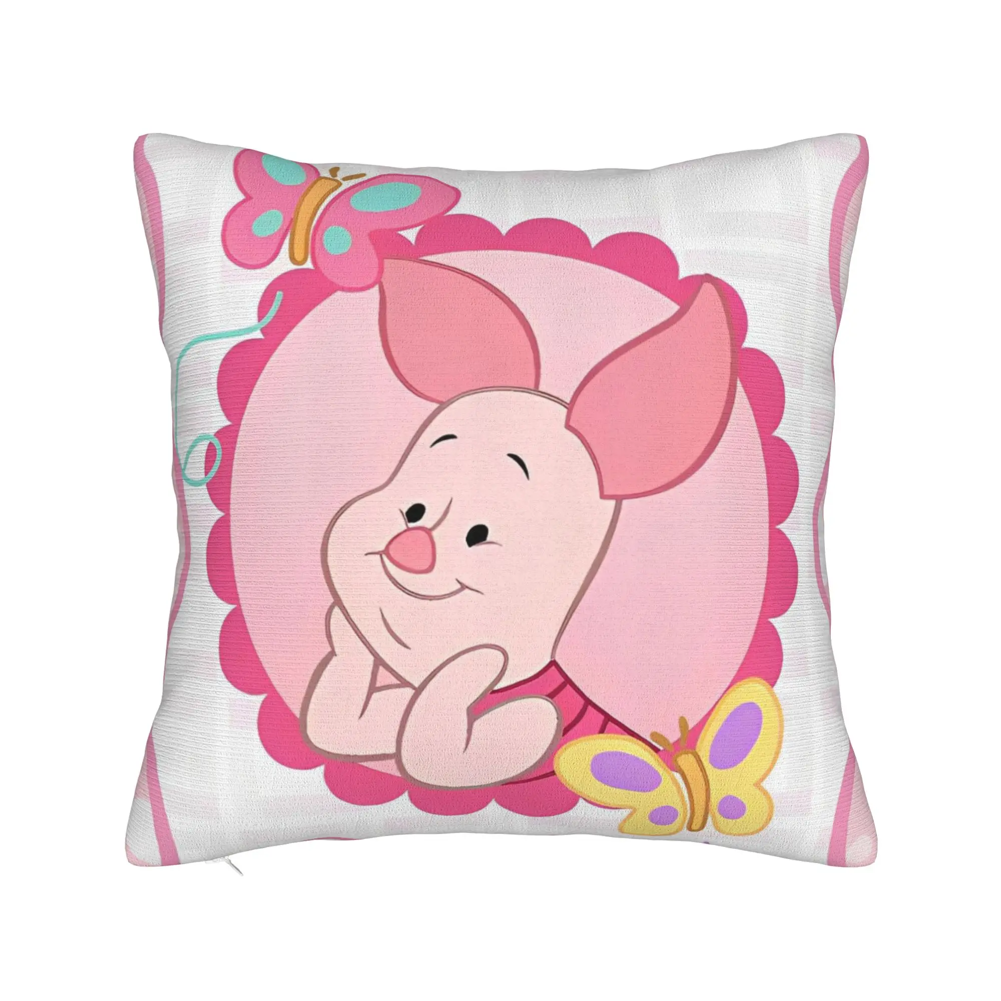 Cute Piglet Winnie the Pooh Square Pillowcases Polyester Car  Cushion Case Cool Home Decoration Pillowcase 45*45