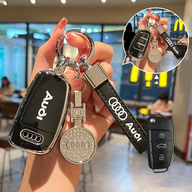 

3 Button Car Key Case Cover TPU Protect Shell For Audi A3 A4 B9 A5 A6 C7 C8 A7 A8 Q2 Q3 Q5 Q7 Q8 TT S3 S4 S5 RS3 RS4 RS5 Sticker