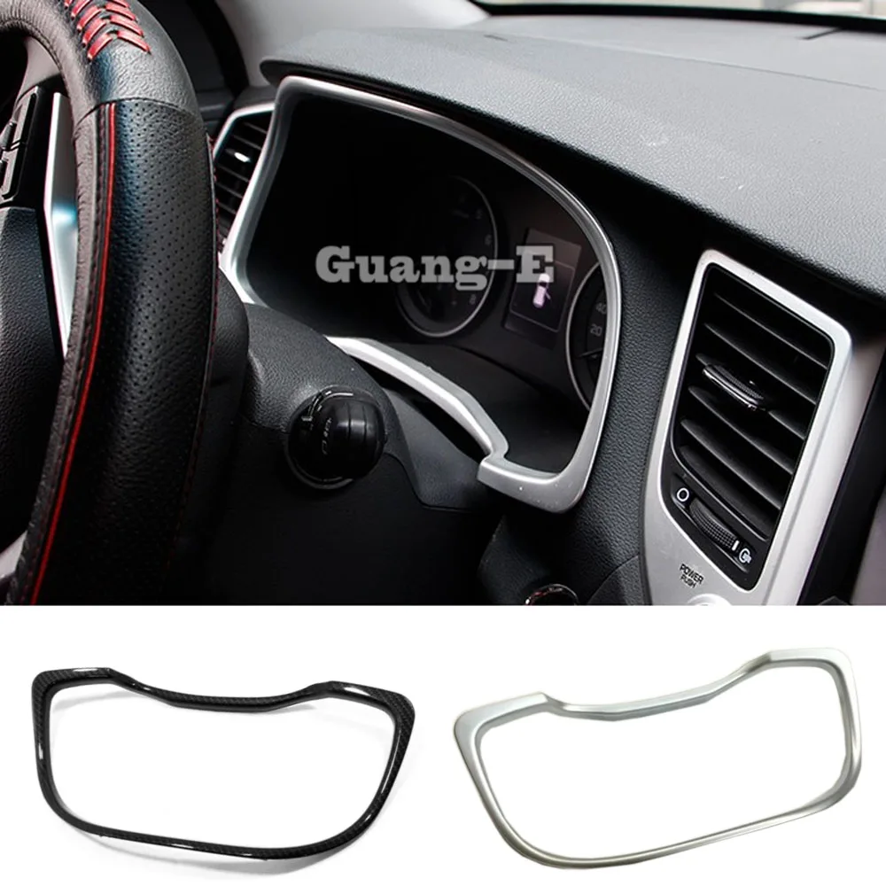 For Hyundai Tucson 2015 2016 2017 2018 Car ABS Chrome Garnish Detector Dashboard Meter Instrument Panel Gauge Frame Moulding