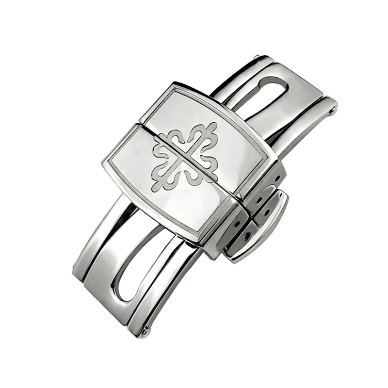16mm 18mm High Quality Stainless Steel Folding Buckle for Patek Philippe Strap Silver Gold Butterfly Clasp PP Deployment Button