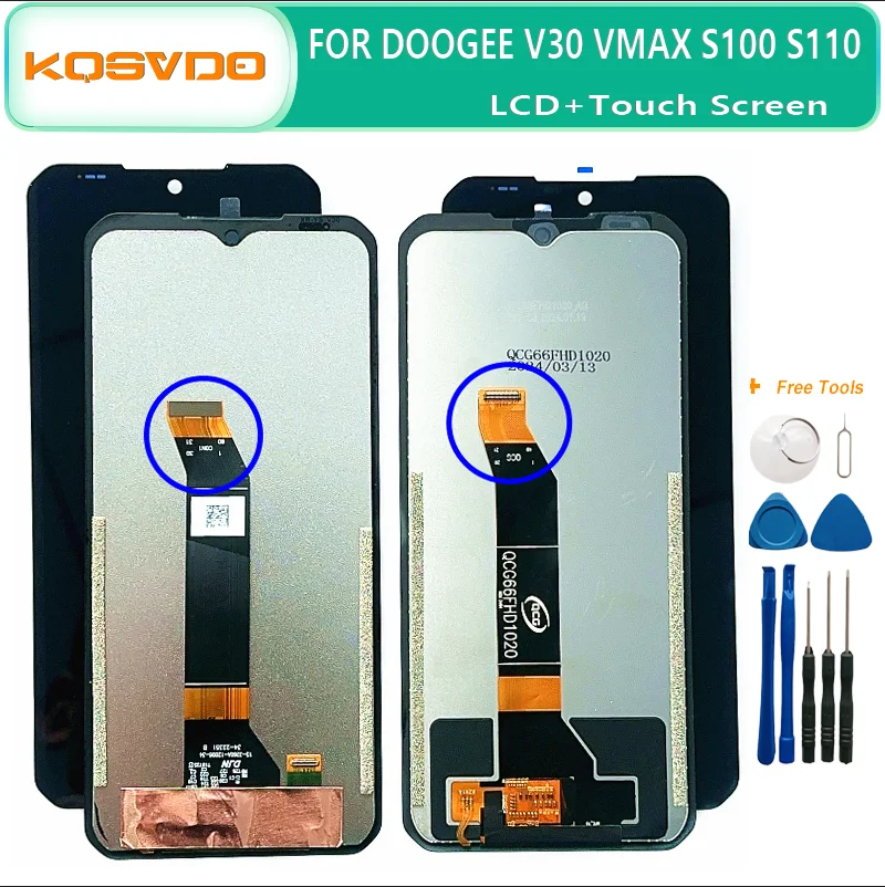 For DOOGEE V30 V31 GT v30 pro Vmax Plus S100 PRO S110 E S120 s108 DF10 PF10 Pro V Max E S100 E DF10 Pro DF20 S110GT LCD Display