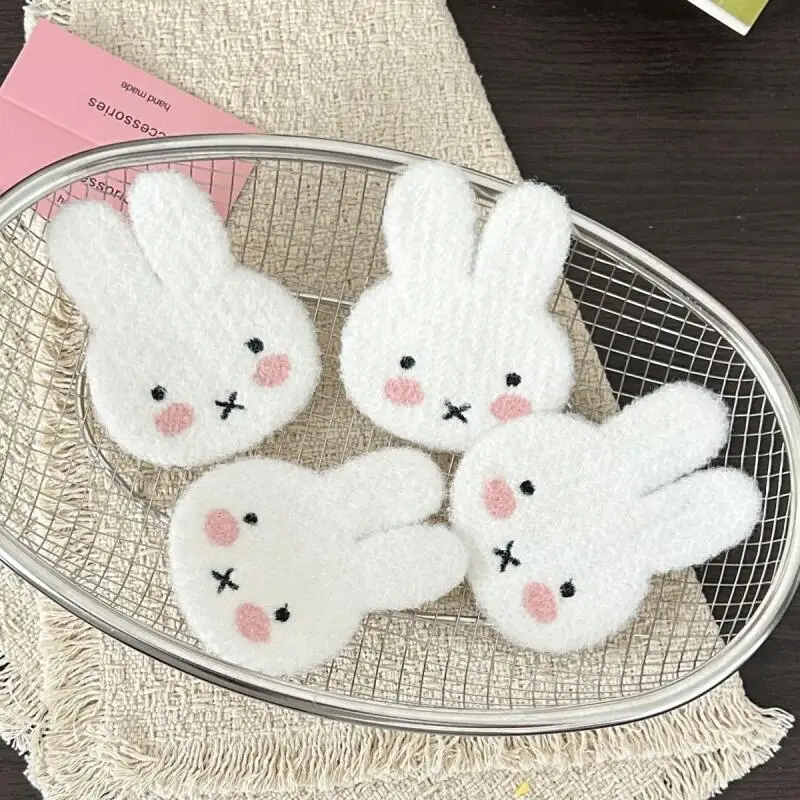 Kawaii Miffy Plush Little White Rabbit Velcro Cartoon Organize Forehead Broken Hair On The Side Versatile Hair Accessories