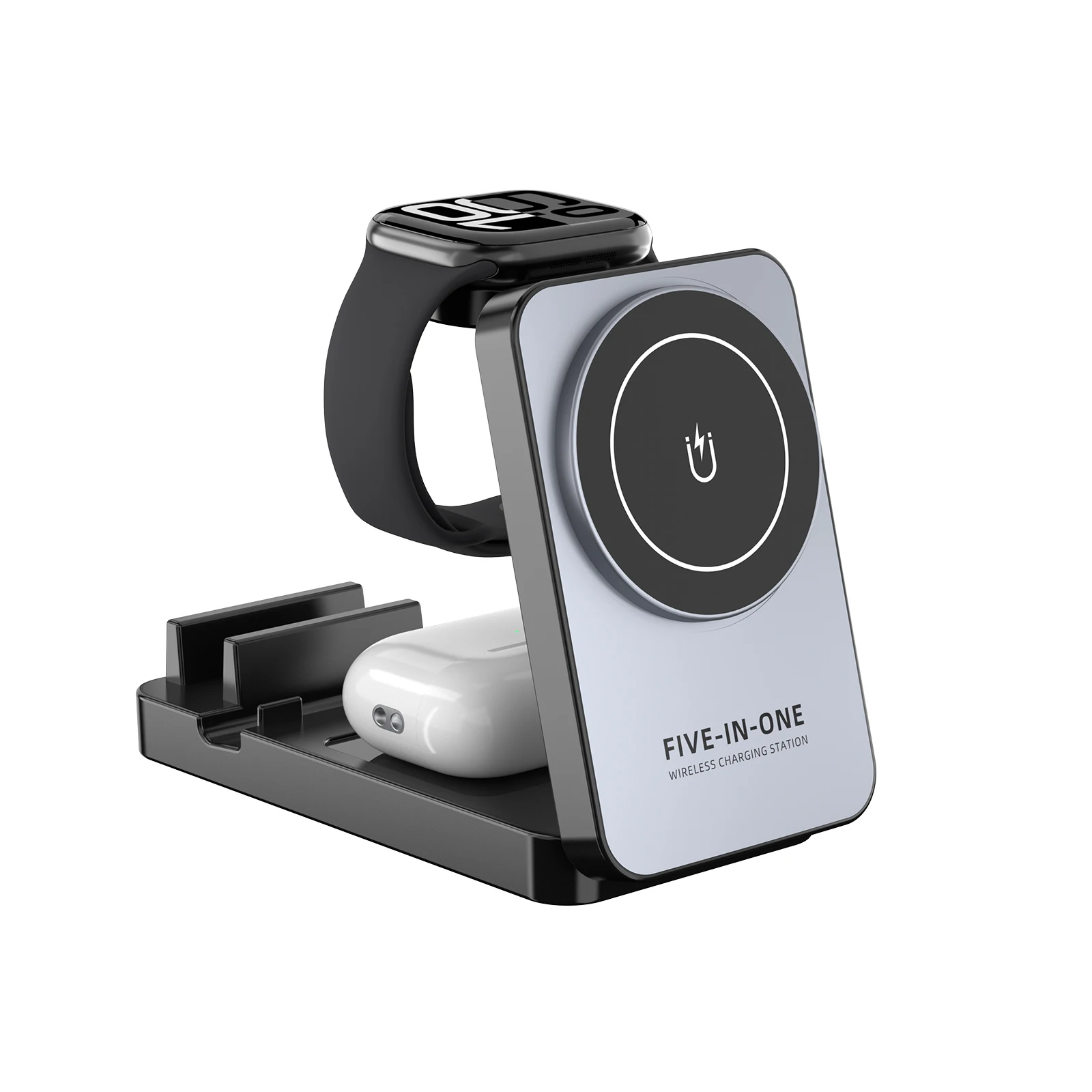 Wireless Charger for iPhone 16 15 14 13 12 11 X 8, 5 in 1 Charging Station for Apple Watch 10/9/8/7/6/5/4/3/2/SE/Ultra/Ultra 2 &