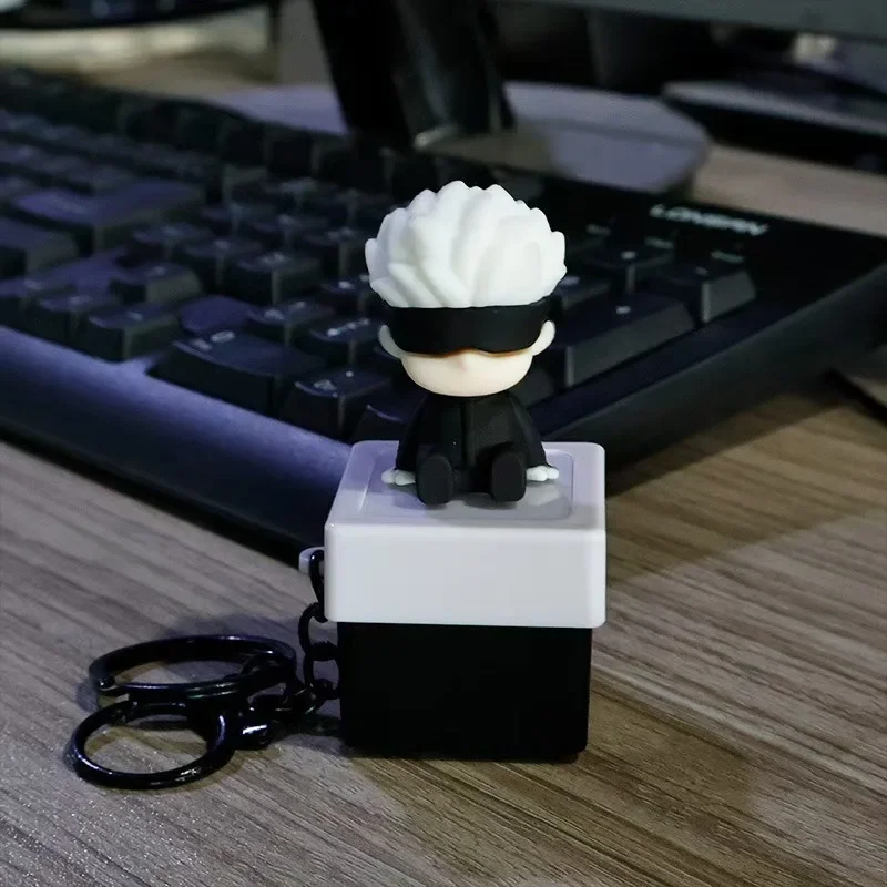 Julongsu kaisen chaveiro chave gojo satoru anime pingente sons brilhantes brinquedo bonito saco encantos pequeno berloque crianças brinquedos presentes
