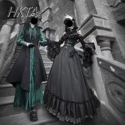 Goth Punk Y2K Top Lolita Shirt Long Dress Dark Halloween Handsome Men and Women Sleeveless Black Vest Long Shirt 2-piece Set