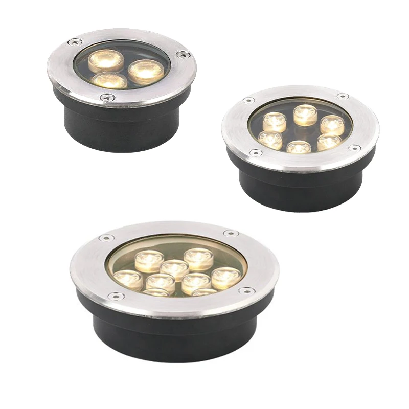 Spot lumineux LED encastrable dans le sol, imperméable conforme à la norme IP67, éclairage d'extérieur, luminaire décoratif de plafond, idéal pour un jardin ou un sentier, 1/3/6/9W