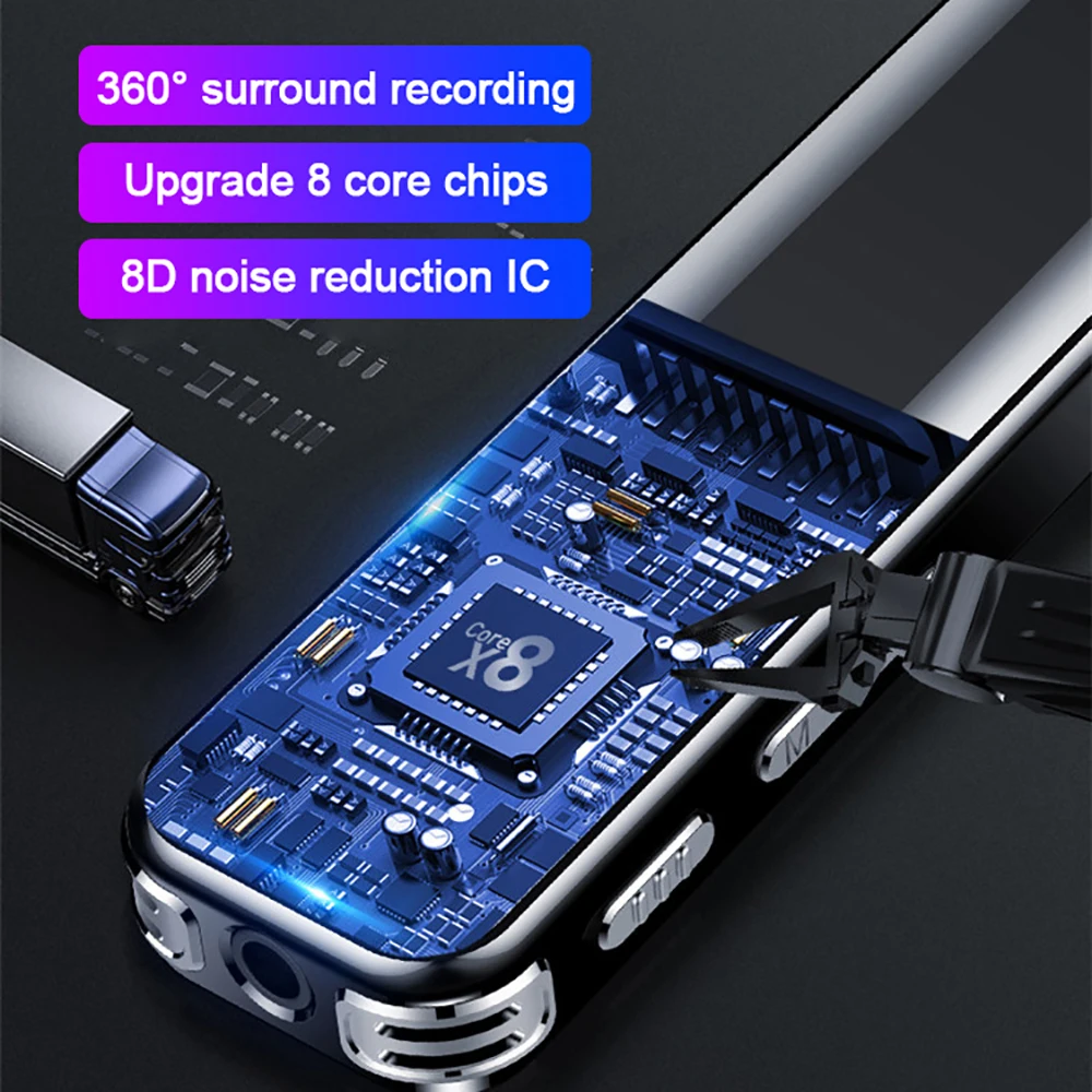 Voice Recorder Recording Activated Audio Sound Digital Professional Dictaphone USB PCM 3072Kbps