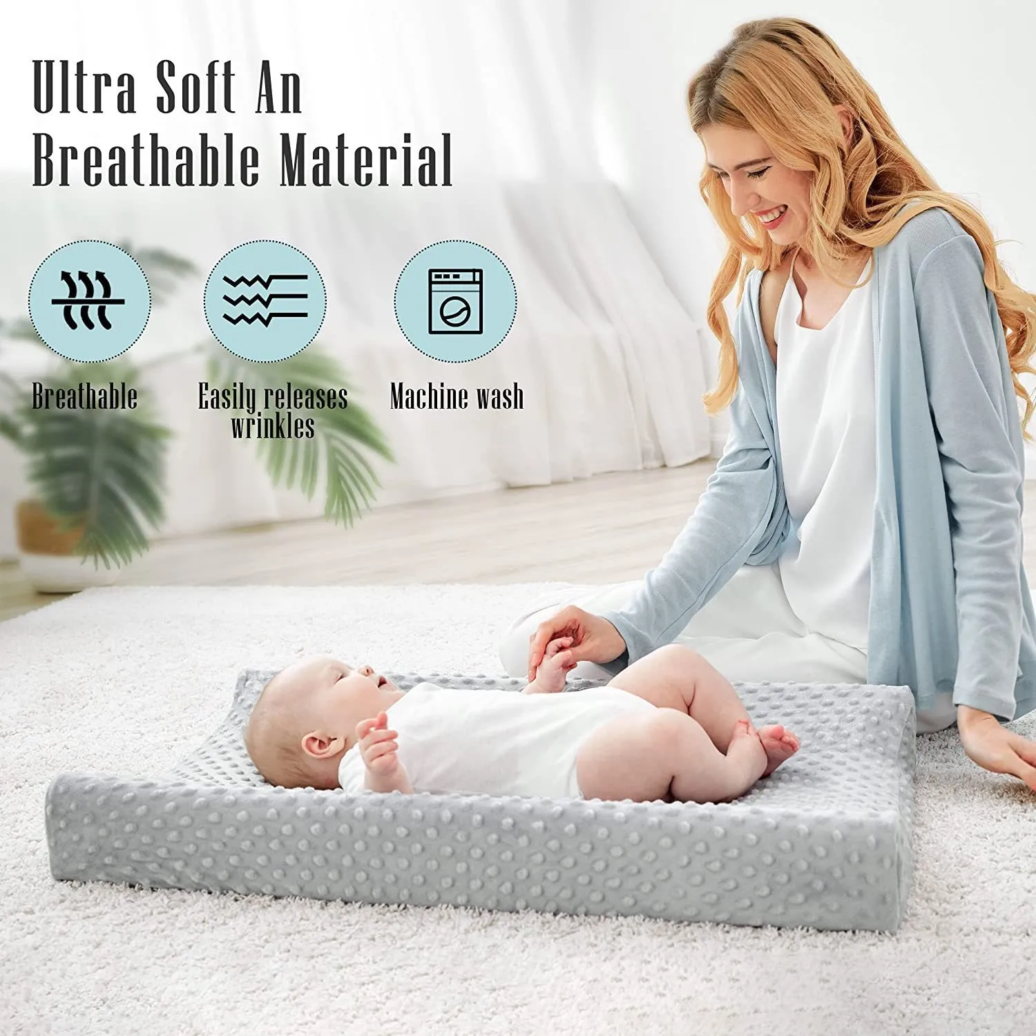 Soft and Breathable Cotton Baby Crib and Baby Changing Pad Protective Cover Suitable for Baby Shower Diaper Changing Pad Cover