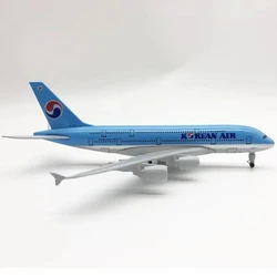 Model Aircraft Fit for Korea Korean Air Airbus 380 A380 Airways Diecast Airplane Model with Wheels Collectible Gift 20cm Airplan