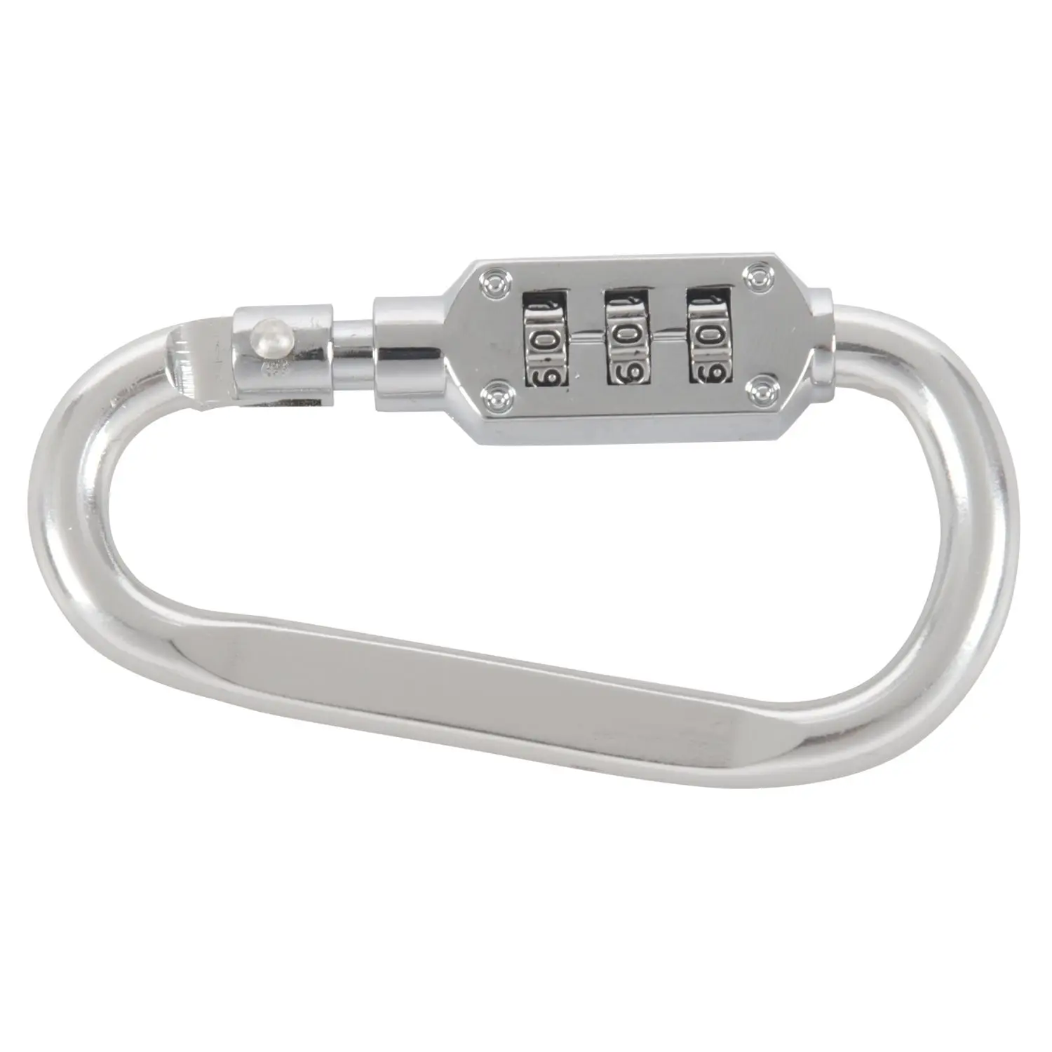 with combination padlock 3 digits numbers padlock carabiners silver