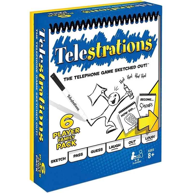 Telestrations Board Game - Telephone Game - Fun Family Drawing Game for Kids and Adults