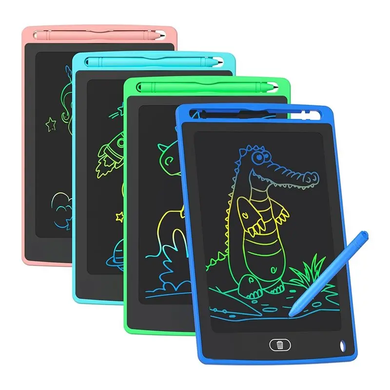 MACH-어린이 교육용 학습 4팩 LCD 쓰기 태블릿, 8.5인치 컬러풀 낙서 보드 드로잉 태블릿 생일 선물