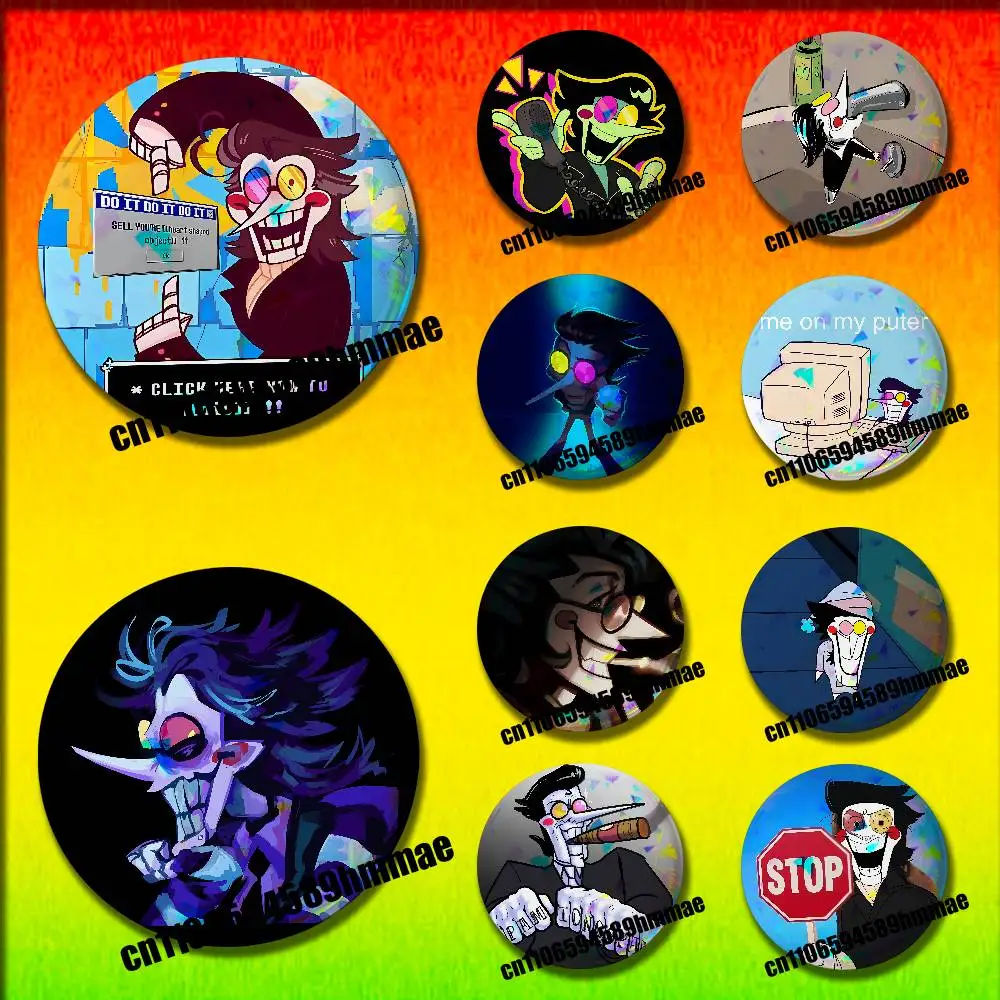 

For Spamton Will Buy Your Soul For Free Emblem Round Pins Insignia Badge Case Backpack Ornament 44mm Brooch Button