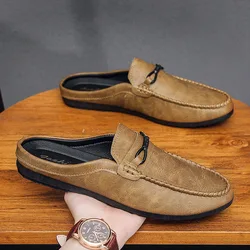 Italian Men Casual Shoes Summer Leather Men Loafers Moccasins Slip On Men's Flats Breathable Male Driving Shoes