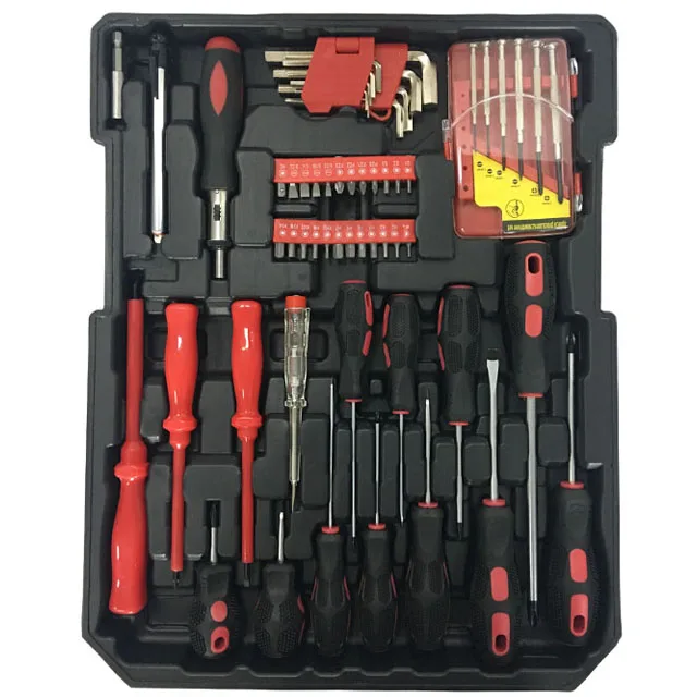 High Quality 186pcs Trolley Tool Set Tool Kit with Socket Wrench Household Hand Tool Set