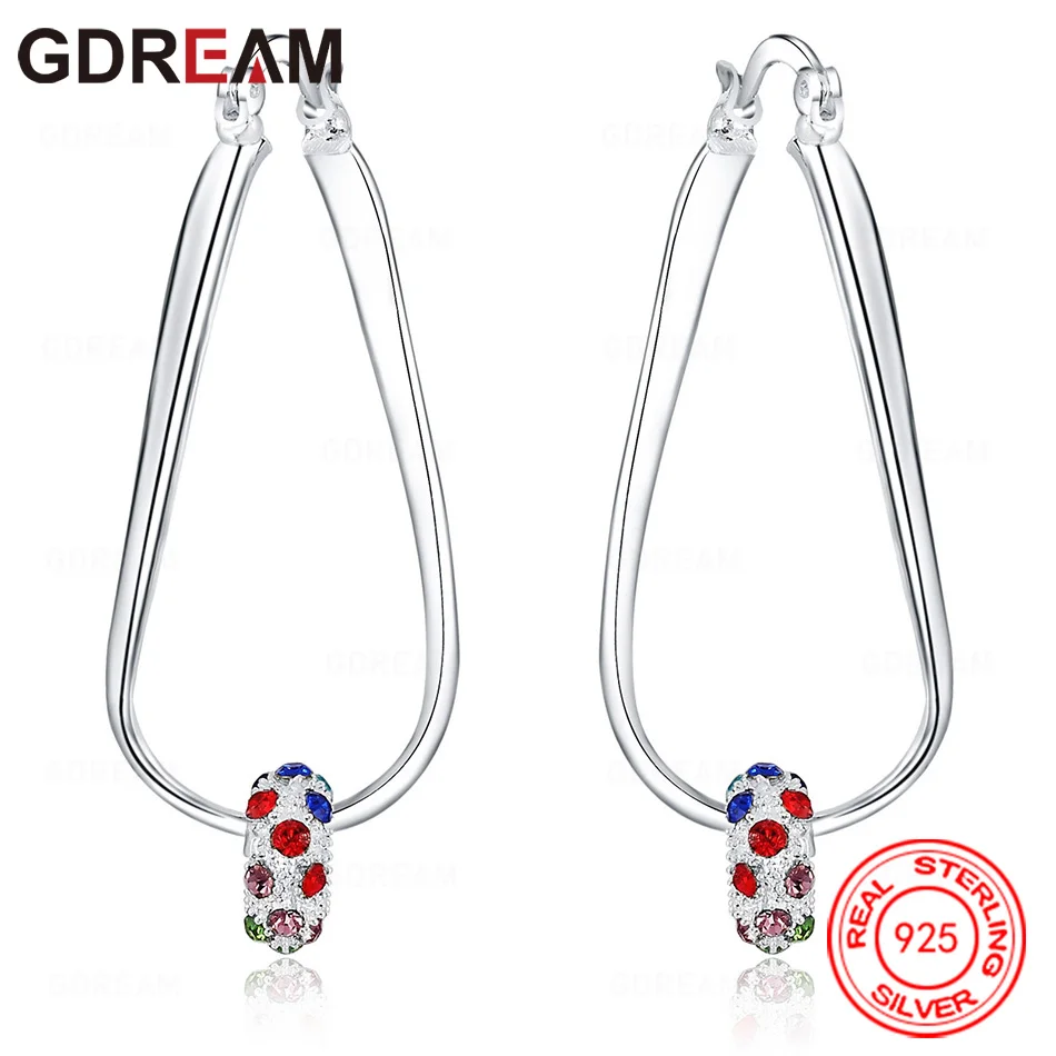 

GDREAM 925 Sterling Silver Multi-Color Zircon Round Beads Earring Accessories Light Luxury Niche Women'S Valentine'S Day Gift Je