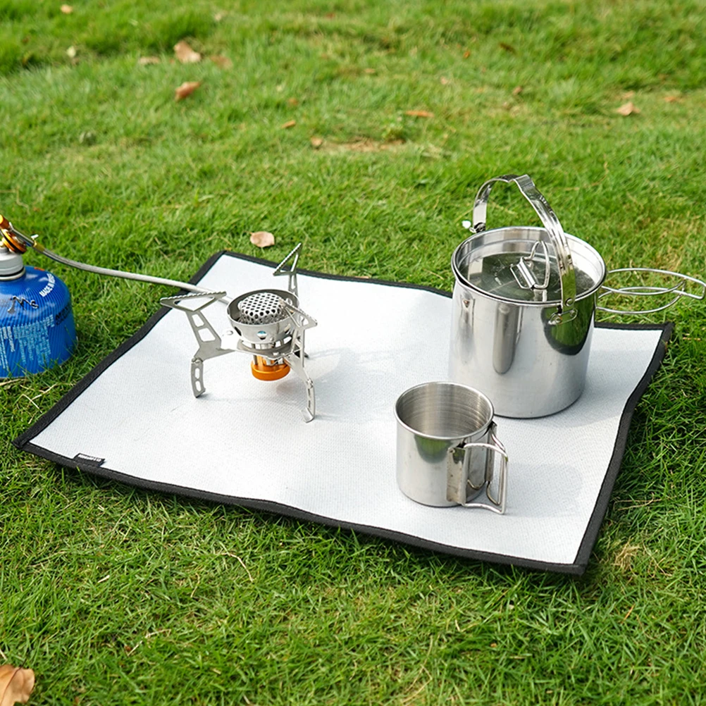 

Fire Resistant Cloth Grill Mats Outdoor Deck Protector Blanket Kitchen Fireplace Barbecue Placemats Picnic Mat Hot Pot Pad