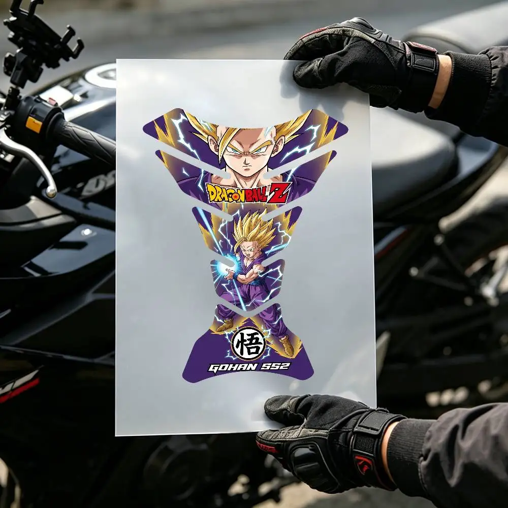 Anime Son Gohan Super Saiyan 2  Flat Fishbone Decal Waterproof Motorcycle Gas Tank Sticker Vinyl Graphics Decor Accessories - view 2