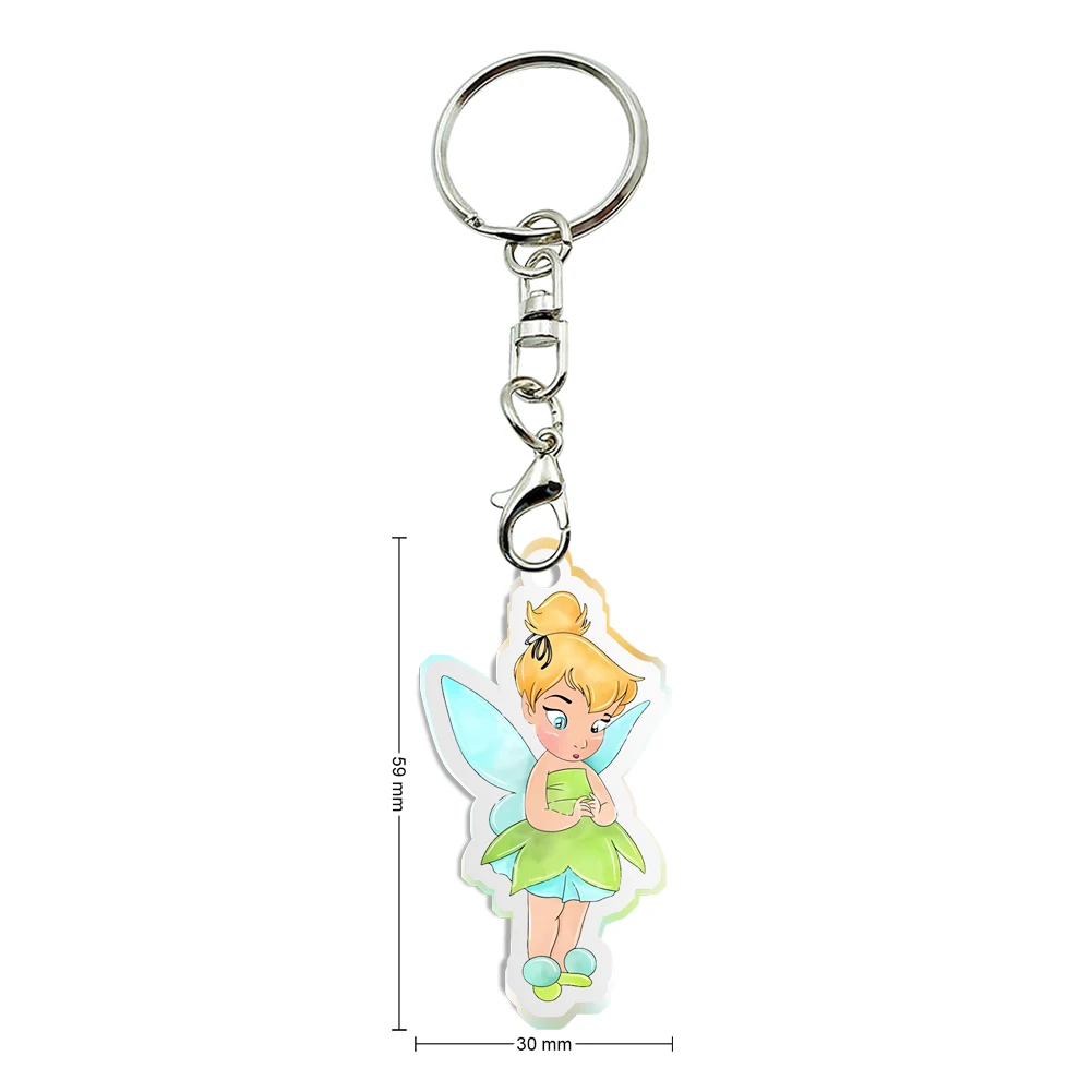 Disney Princess Super Cute trasparente acrilico portachiavi collezione donna ragazze gioielli accessori regalo di compleanno per bambini