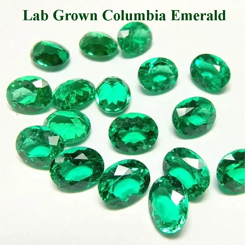 

Lab Grown Columbian Emerald Green Oval Shape Gemstone For Diy Jewelry Pendant Making Material Selectable AGL Certificate