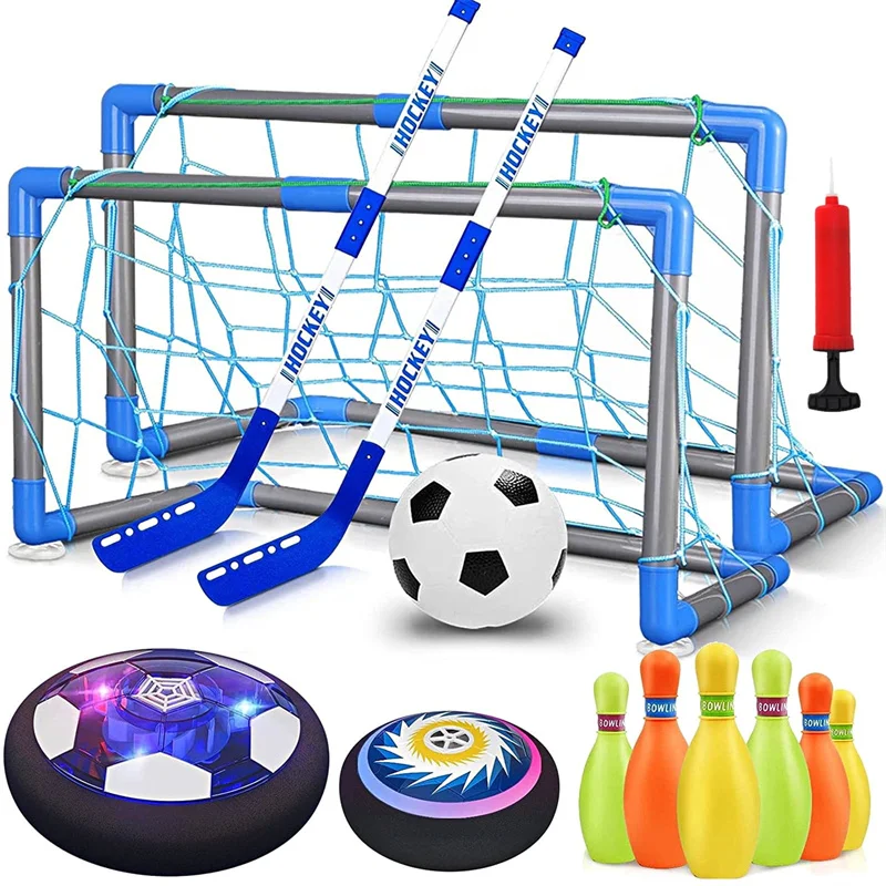 

LED Football Match Indoor Outdoor Toys Hover Football Hockey Bowling Set