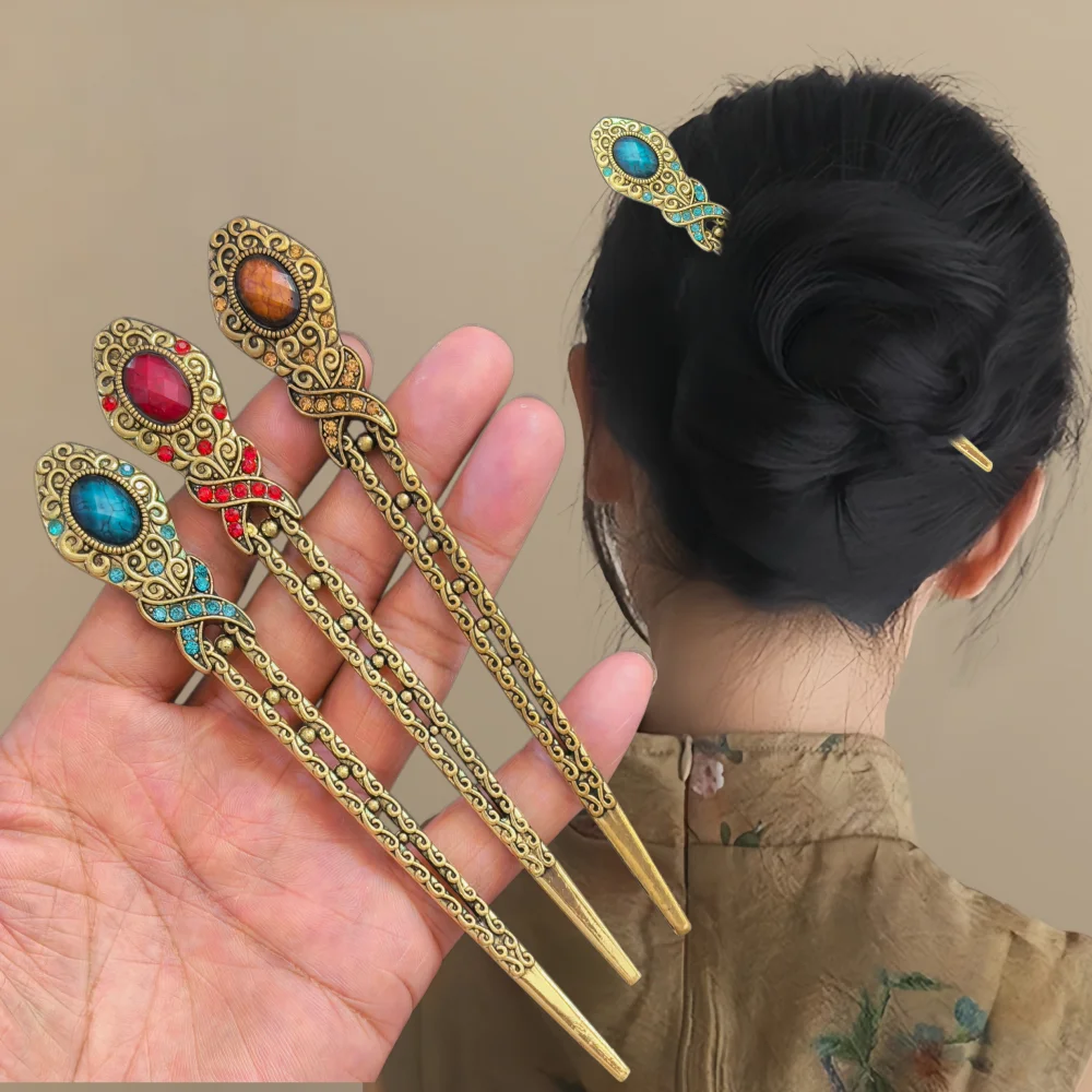 Vintage Fashion Ai - Kadınlar için Vintage Metal Saç Çubukları
