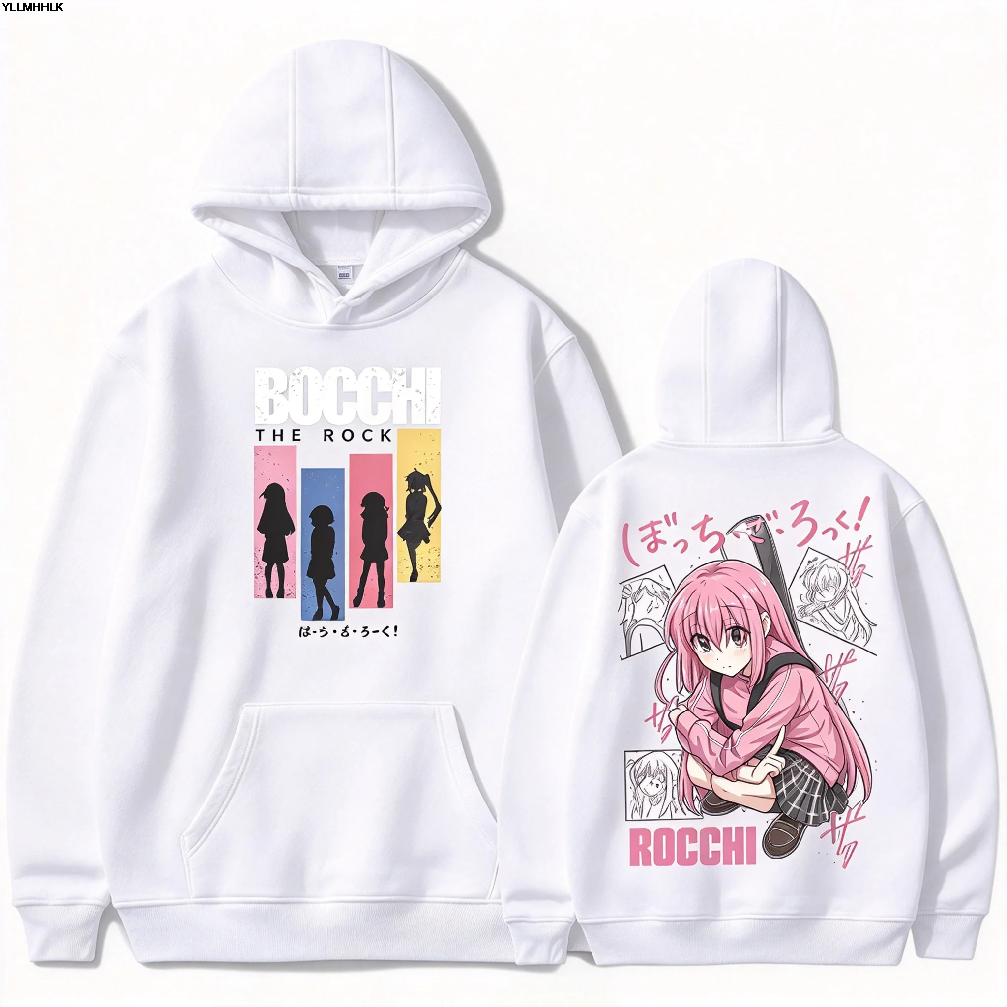 ¡Bocchi, la rockera! Sudaderas con capucha estampadas de anime y manga para mujer y hombre, estilo Y2K, de forro polar grueso, cálidas, chándal, ropa urbana, estilo Harajuku.