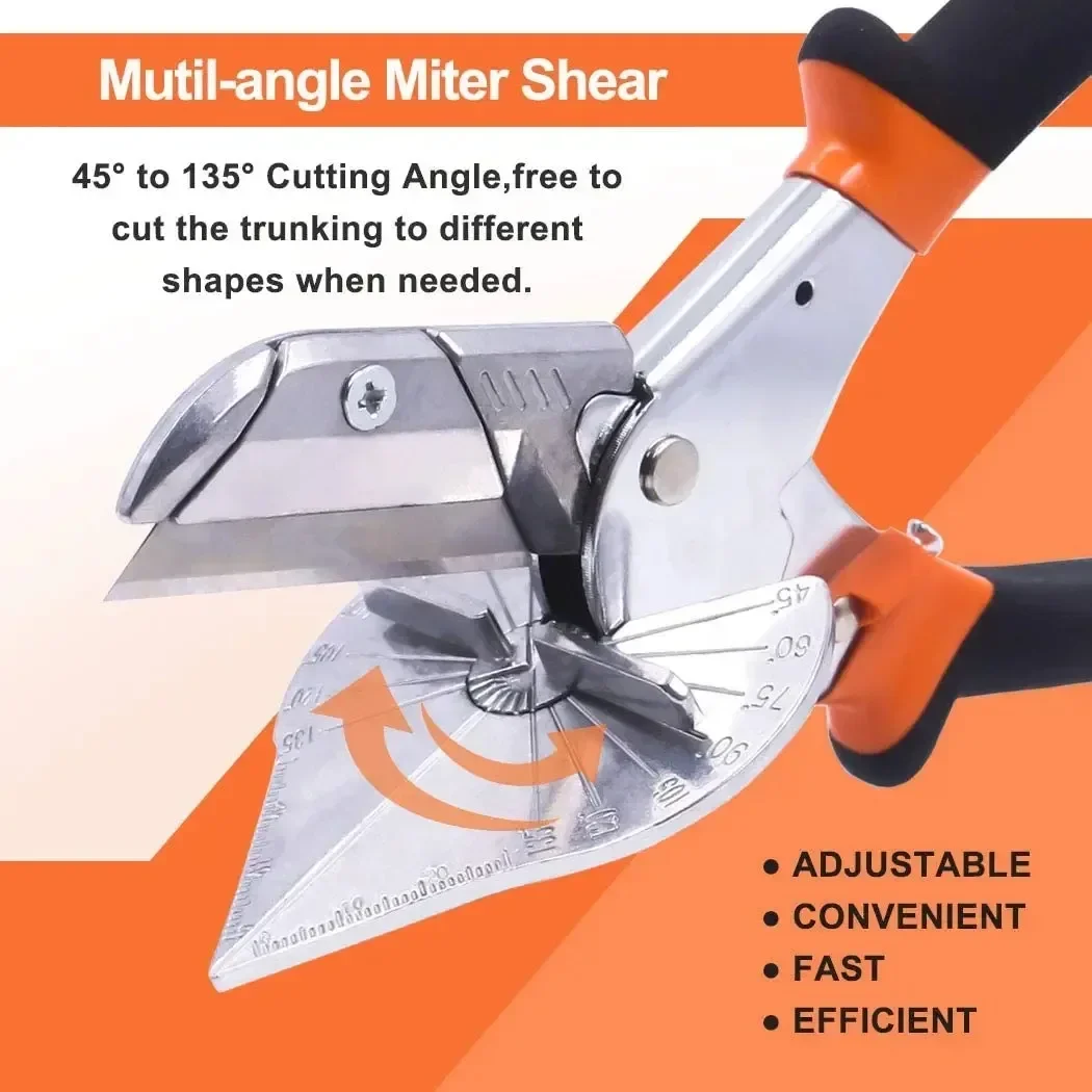 

Multi Angle Miter Shear Cutter for Angular Cutting of and Trim from 45 to135 Degree Hand Tools for Cutting Soft Wood Plastic PVC