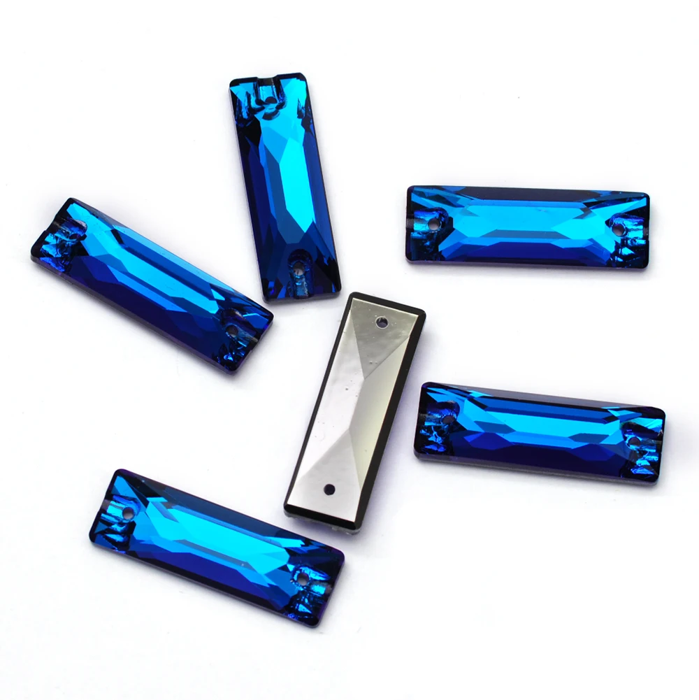 Pubrilex Baguette-förmige Strasssteine zum Aufnähen, Glassteine, Kristall-Strassperlen für Kleidungsstücke, Kleiderdekoration, Näharbeiten – Detail 10