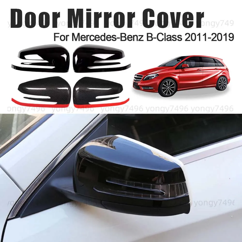 

Обновленная крышка дверного зеркала автомобиля для Mercedes-Benz B-Class 2011-2019, глянцевый черный углеродное волокно, матовый черный автомобильные аксессуары, Стайлинг
