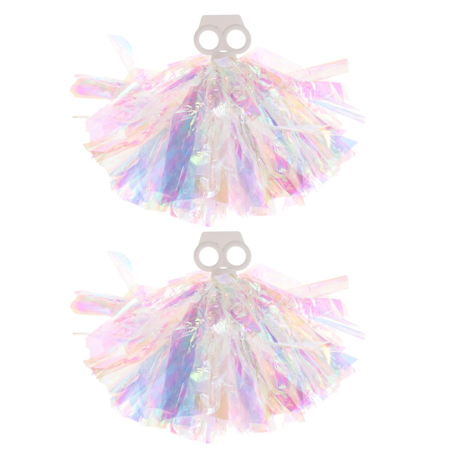 

2Pcs Cheerleader Pom Shiny Pompoms Ring Handle Secure Grip Accessories Dance Performance Game Spirit