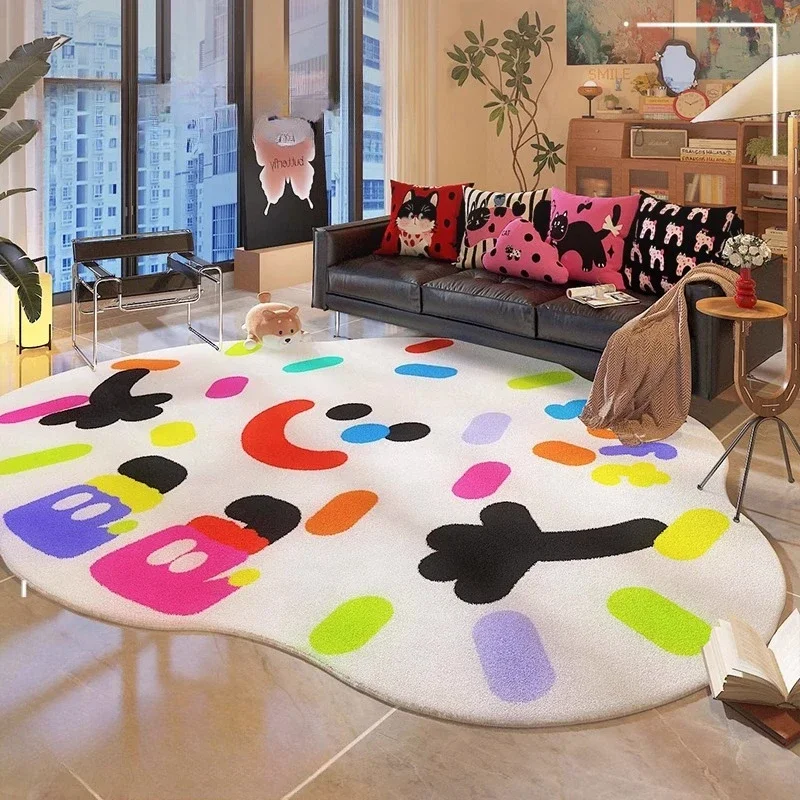 Dopamine Color Living Room Decoration Carpet Large Area Rugs for Bedroom Thick Plush Lounge Floor Mat Fluffy Soft Cloakroom Rug