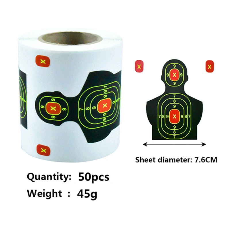 50/100pcs  Shooting Tools Splatter Splash 3in Paper Per Roll  Adhesive Sticker Targets  Amp Shooting Reactive Practice