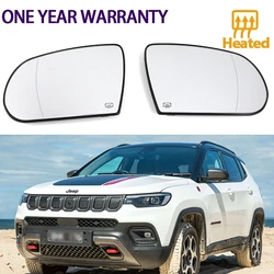 High Quality Left or Right Door Side Heated Wing Mirror Glass Rearview Plate for Jeep Compass MP 2017 2018 2019 2020 2021 2022